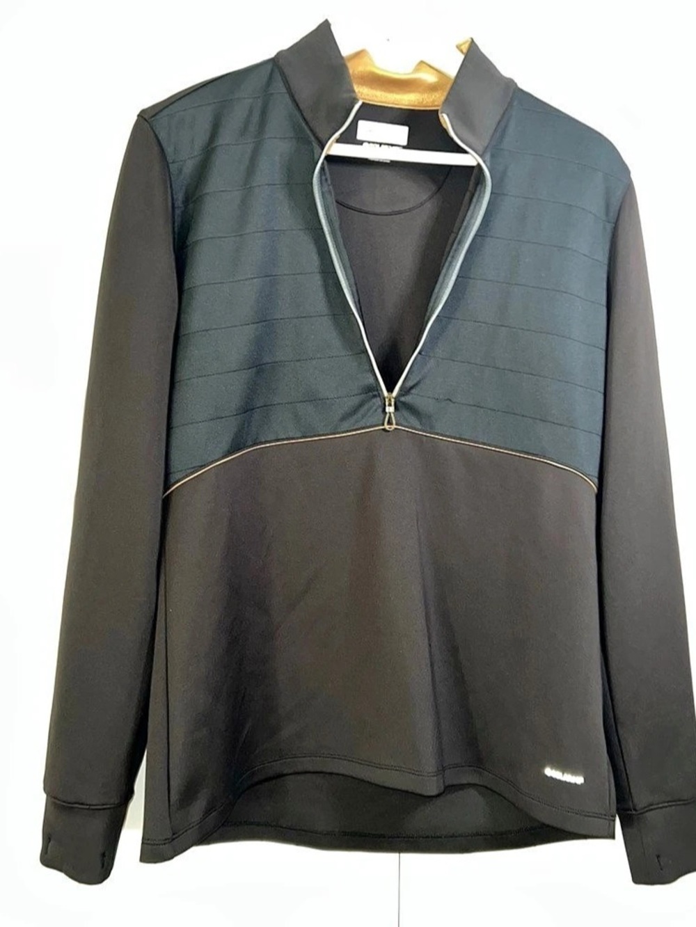 Greg Norman Solar XP Womens Large Black Quarter 1/4 Zip Golf Pullover Like New